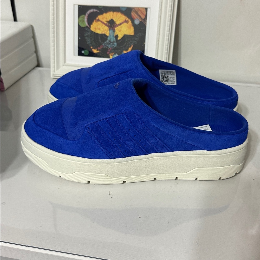 Adidas Womens Blue Rivalry Mules - Picture 3 of 4